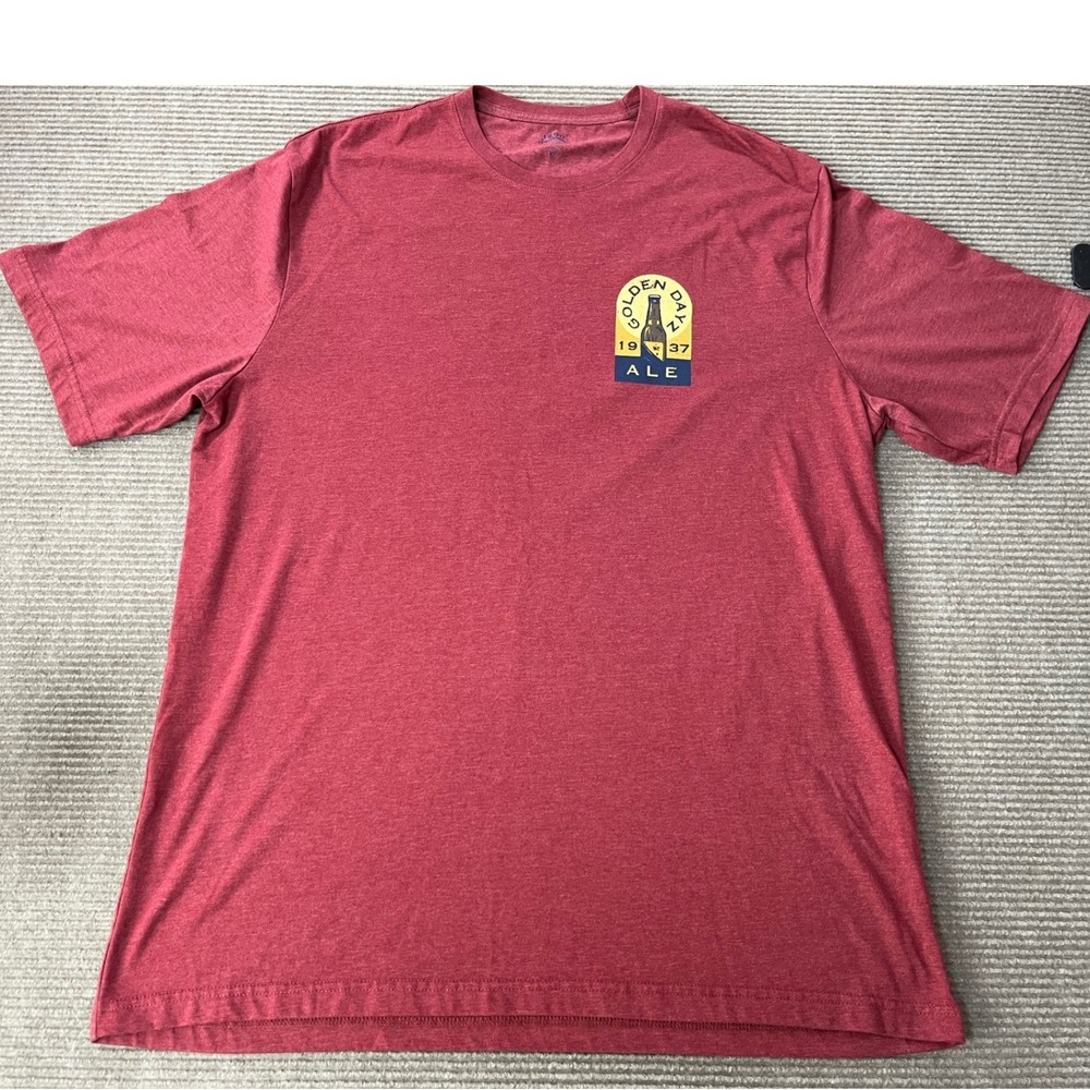 IZOD Saltwater Mens XLT Red Golden Dayz Amber Wheat Ale Graphic T-Shirt